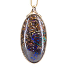 Boulder Opal 44.3 carat Handcrafted 14k Cabochon Pendant - HHO-195 - Crystalarium