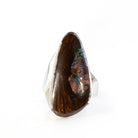 Boulder Opal 22.85 carat Handcrafted Sterling Silver Cabochon Ring - ZO-083 - Crystalarium