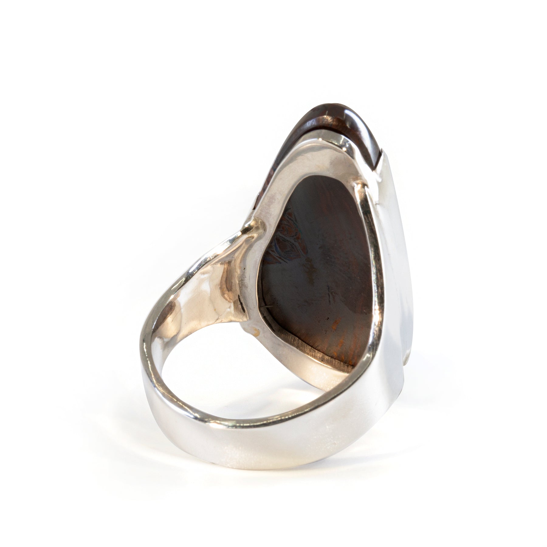 Boulder Opal 22.85 carat Handcrafted Sterling Silver Cabochon Ring - ZO-083 - Crystalarium