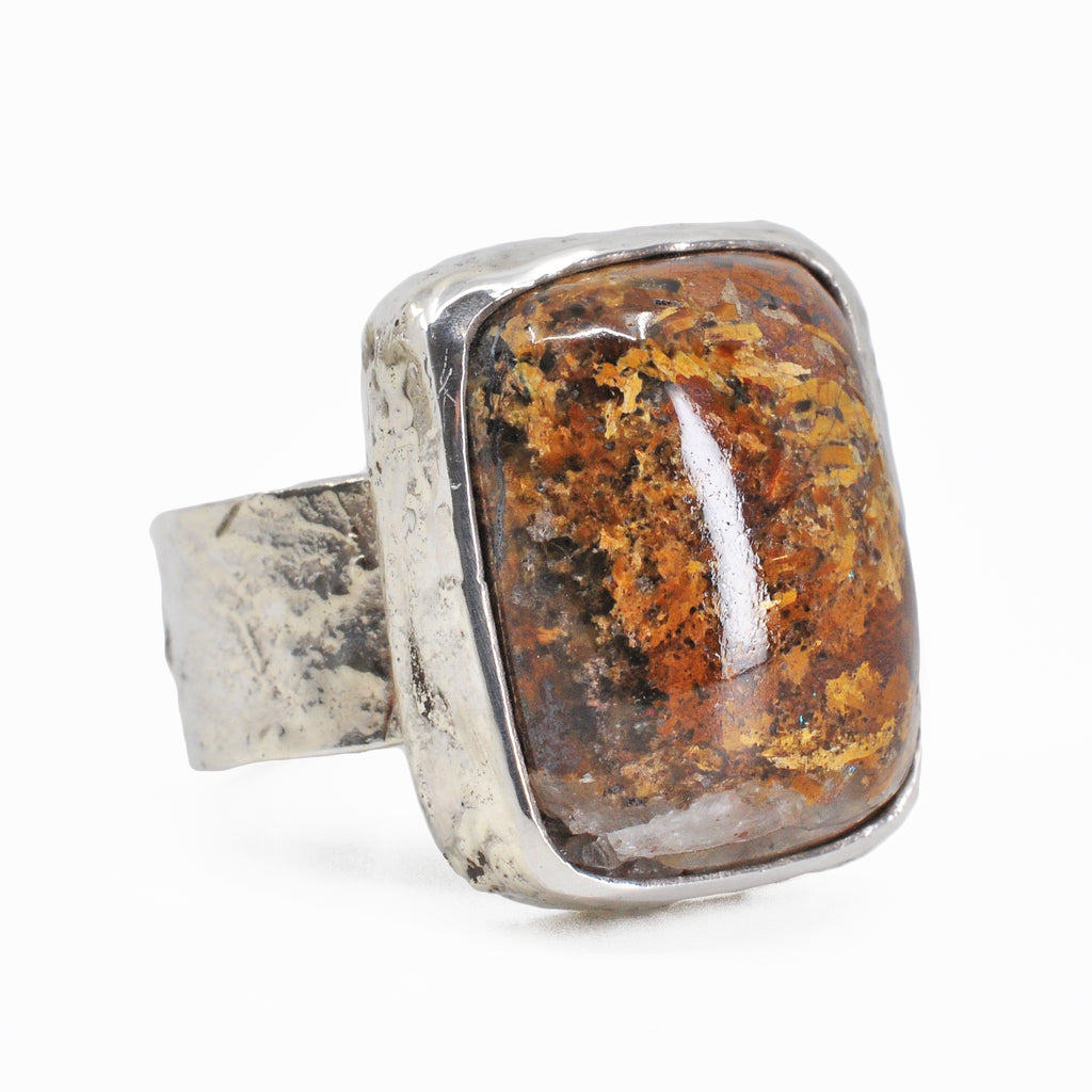 Bronzite Cabochon Sterling Silver Handcrafted Gemstone Ring - XO-014 - Crystalarium