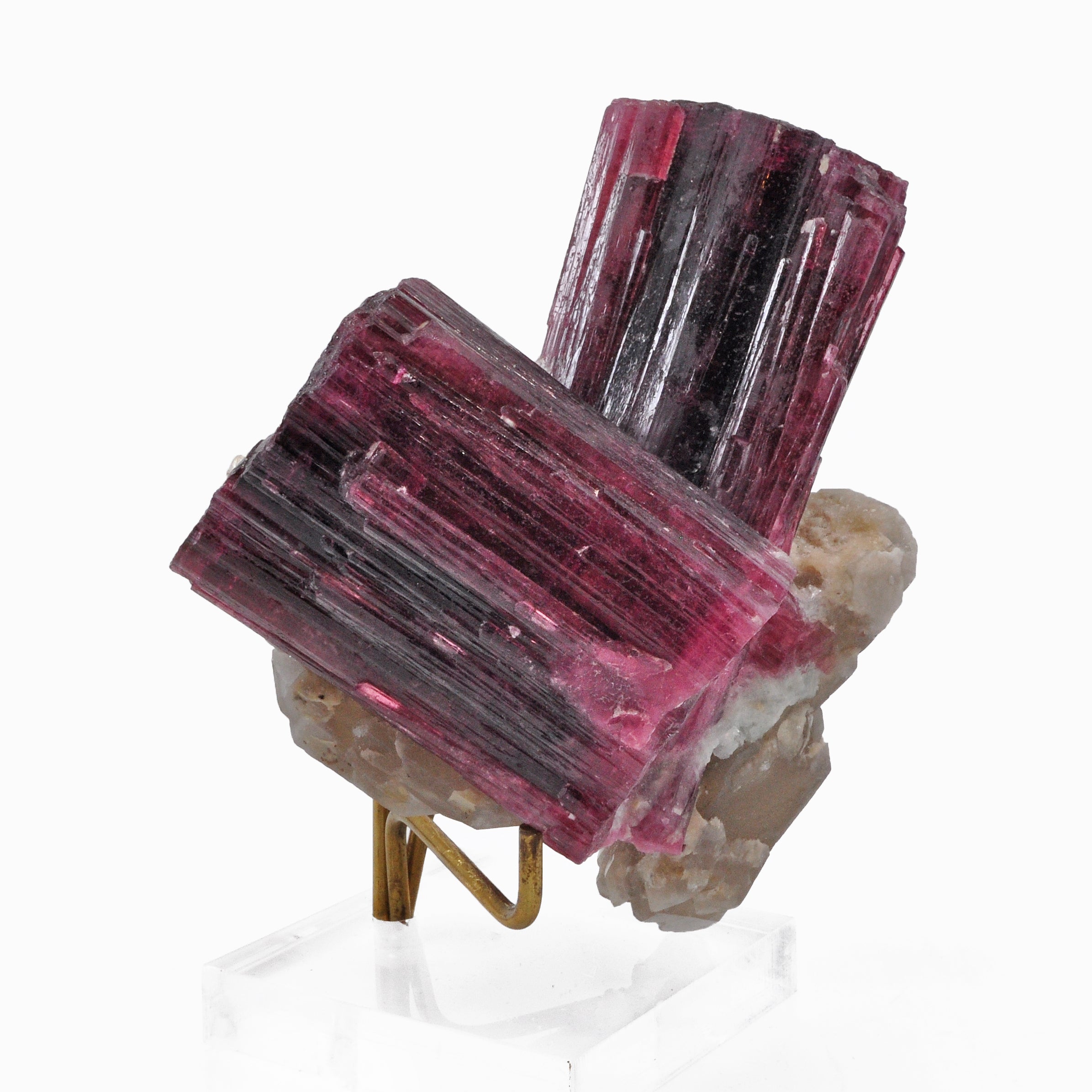 Gemmy Rubellite Tourmaline 4.2 inch 1.6 lbs with Smoky Quartz Natural Gem Crystal Cluster - DDX-251 - Crystalarium