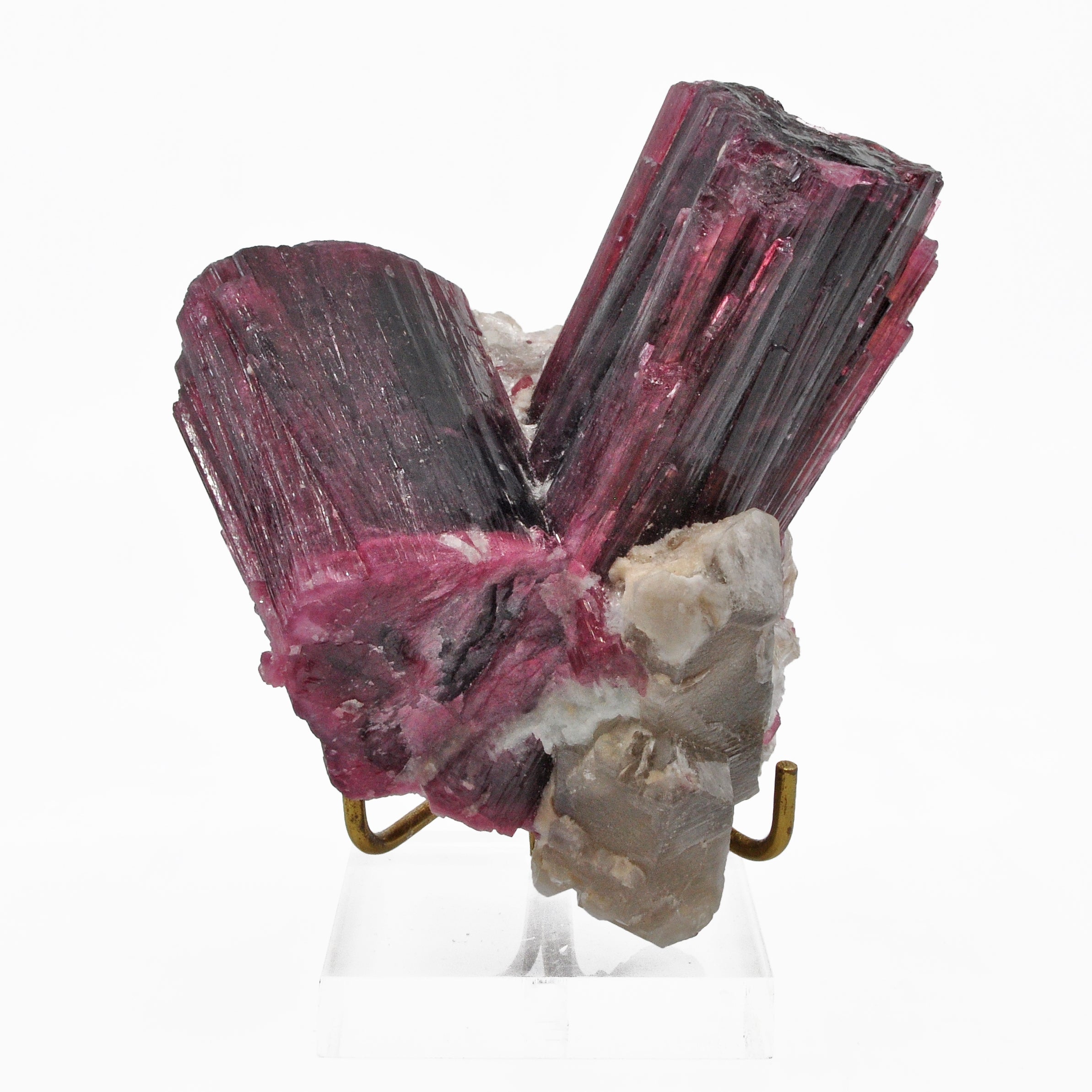 Gemmy Rubellite Tourmaline 4.2 inch 1.6 lbs with Smoky Quartz Natural Gem Crystal Cluster - DDX-251 - Crystalarium