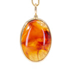 Carnelian Agate 28.31 Carat 14k Handcrafted Oval Pendant - CCO-284 - Crystalarium