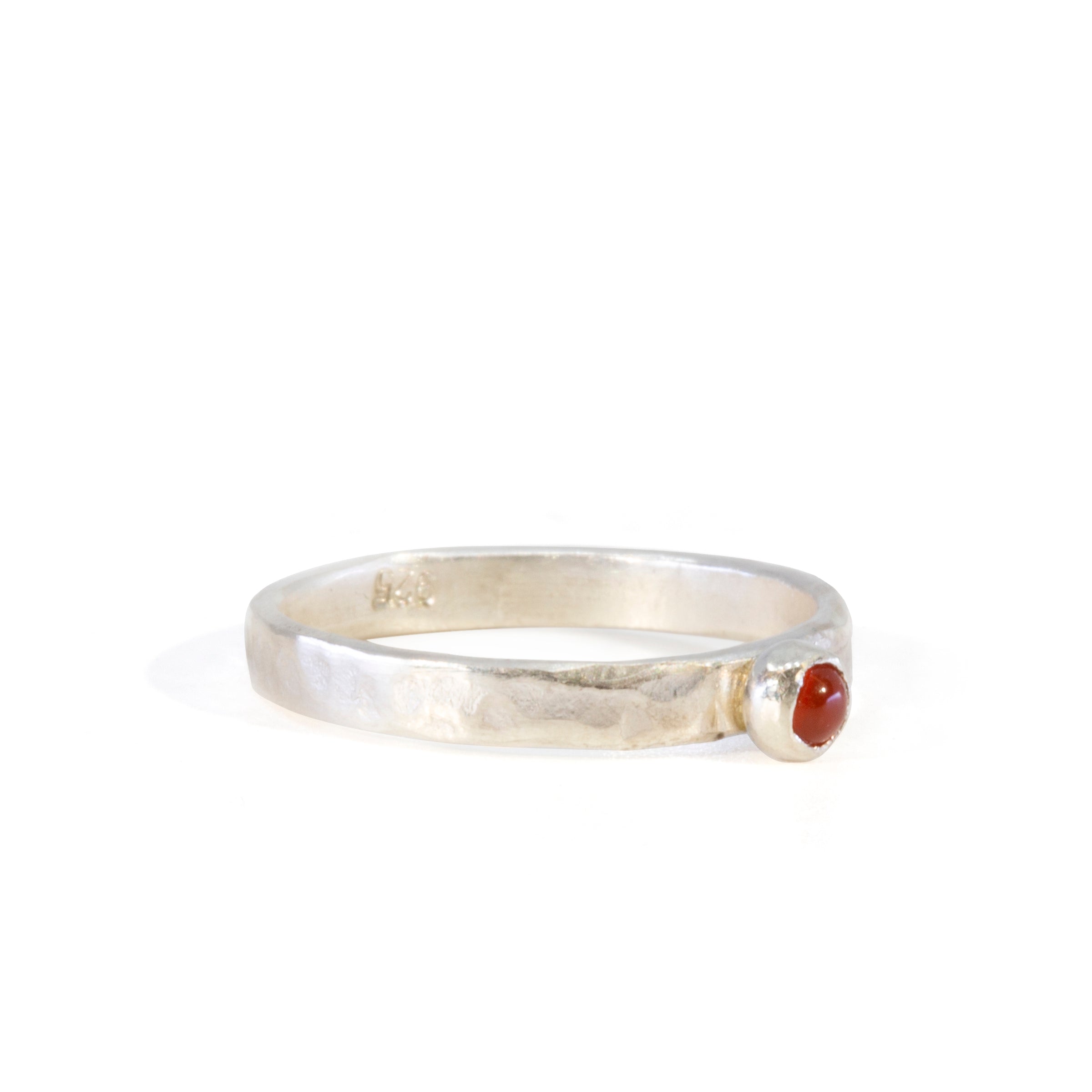 Carnelian Stackable Sterling Silver Handcrafted Ring - Ceci Greco Designs - JJW-124D - Crystalarium
