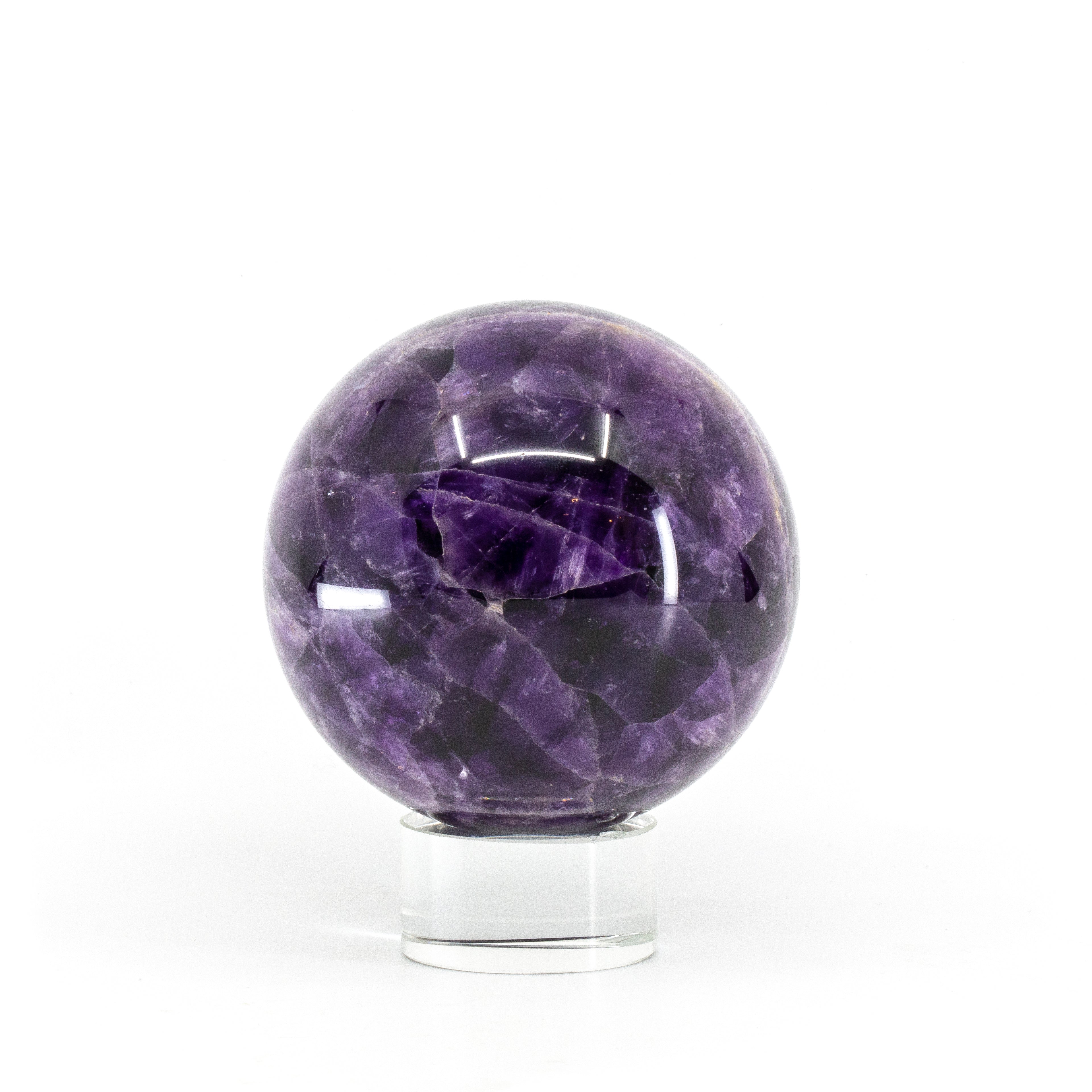 Amethyst ' Flower ' 3 inch 1.46 lb Polished Crystal Sphere - Tanzania - CCL-173 - Crystalarium