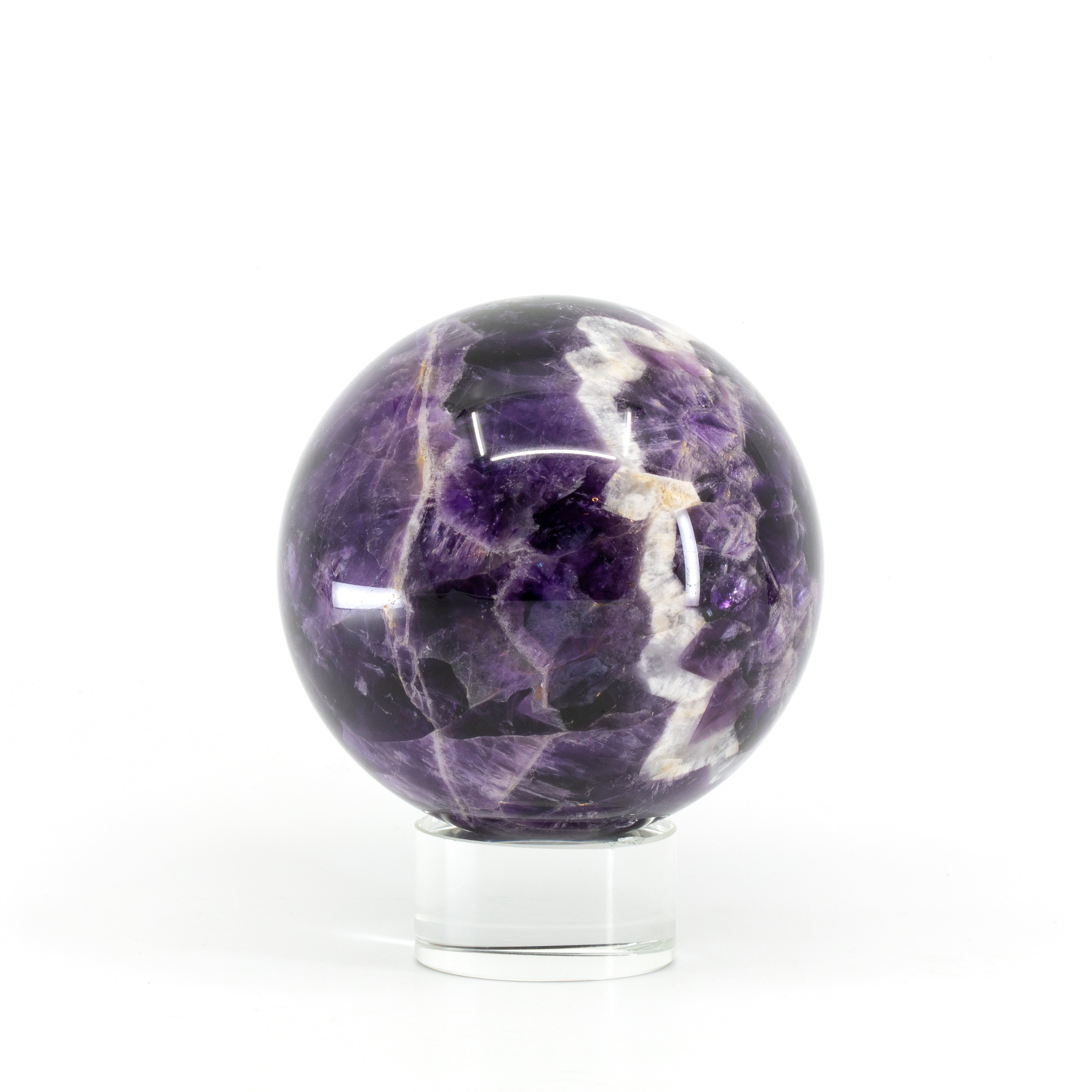 Amethyst ' Flower ' 3 inch 1.46 lb Polished Crystal Sphere - Tanzania - CCL-173 - Crystalarium