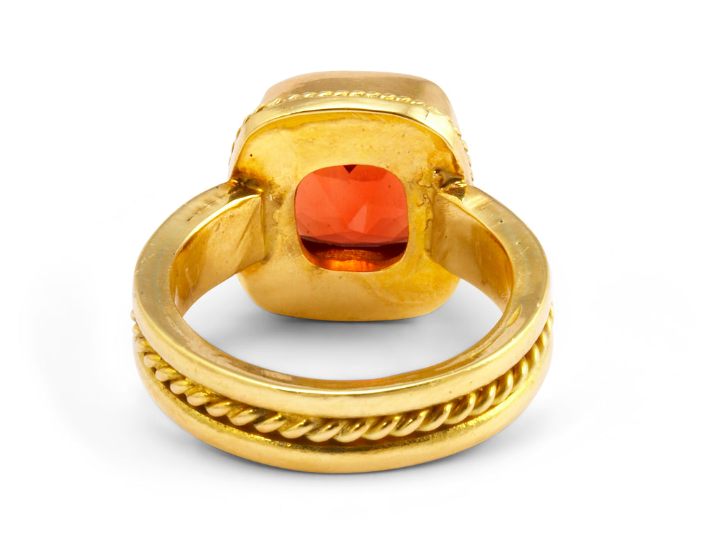 Faceted Oregon Sunstone 3.28ct Handcrafted 18kt Gemstone Ring - ZO-014 - Crystalarium