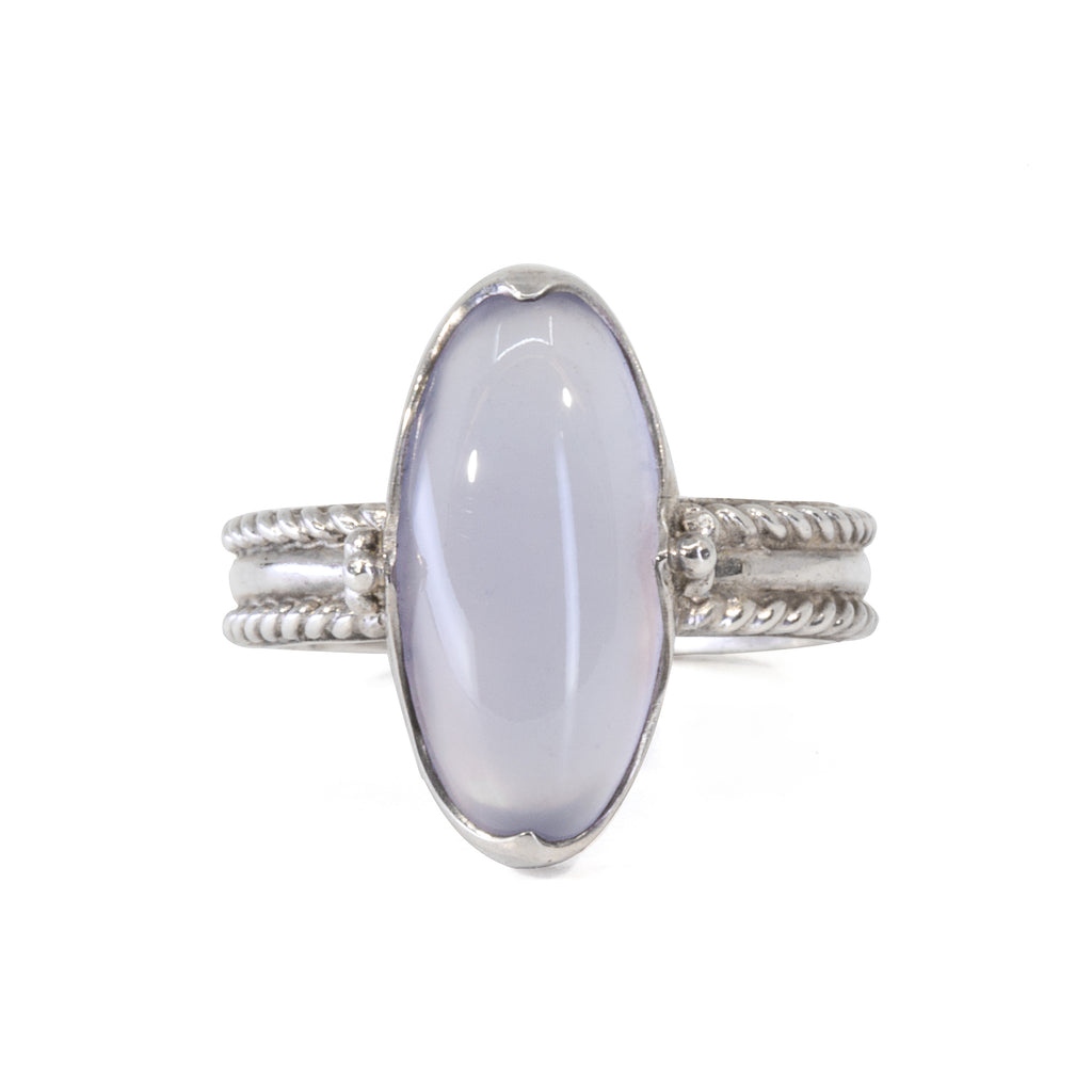 Blue Chalcedony 4.78 Carat Sterling Silver Handcrafted Ring - zo-370 - Crystalarium
