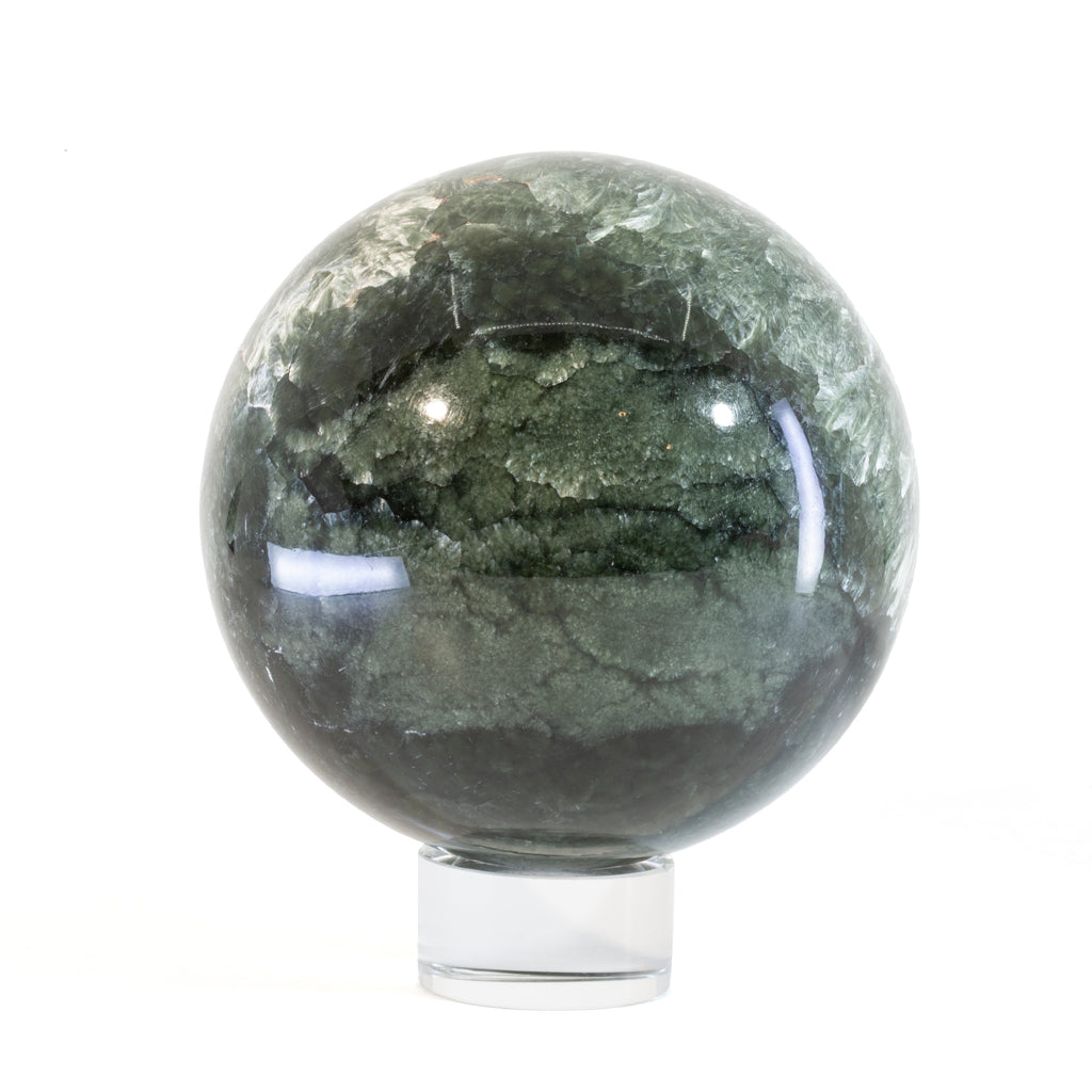 Clinochlore Seraphinite 4 inch 3.38 lb Polished Crystal Sphere - Russia - YL-156 - Crystalarium