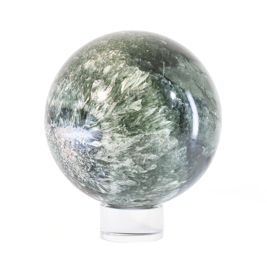 Clinochlore Seraphinite 4 inch 3.38 lb Polished Crystal Sphere - Russia - YL-156 - Crystalarium