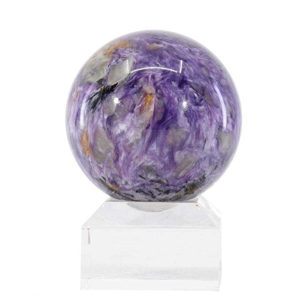 Charoite 1.9 Inch 176 Gram Polished Crystal Sphere - Russia - KKL-051B - Crystalarium
