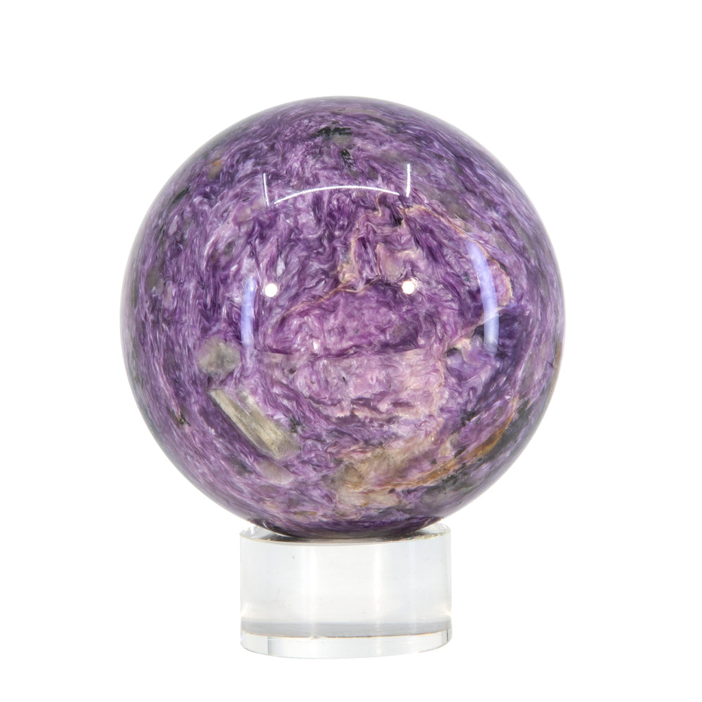 Charoite 3.18 inch 1.58 lb Polished Crystal Sphere - Russia - JJL-064 - Crystalarium