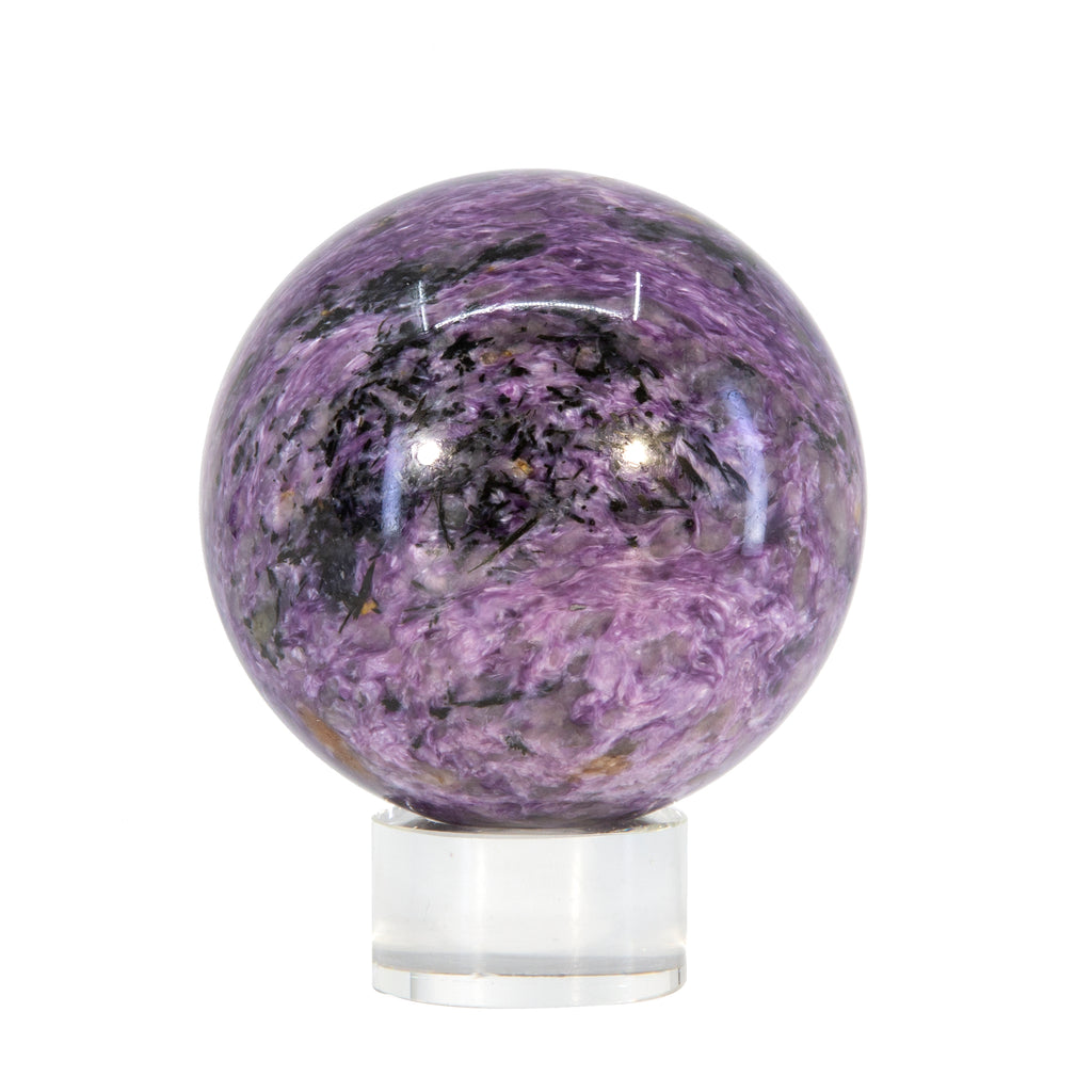 Charoite 3.18 inch 1.58 lb Polished Crystal Sphere - Russia - JJL-064 - Crystalarium