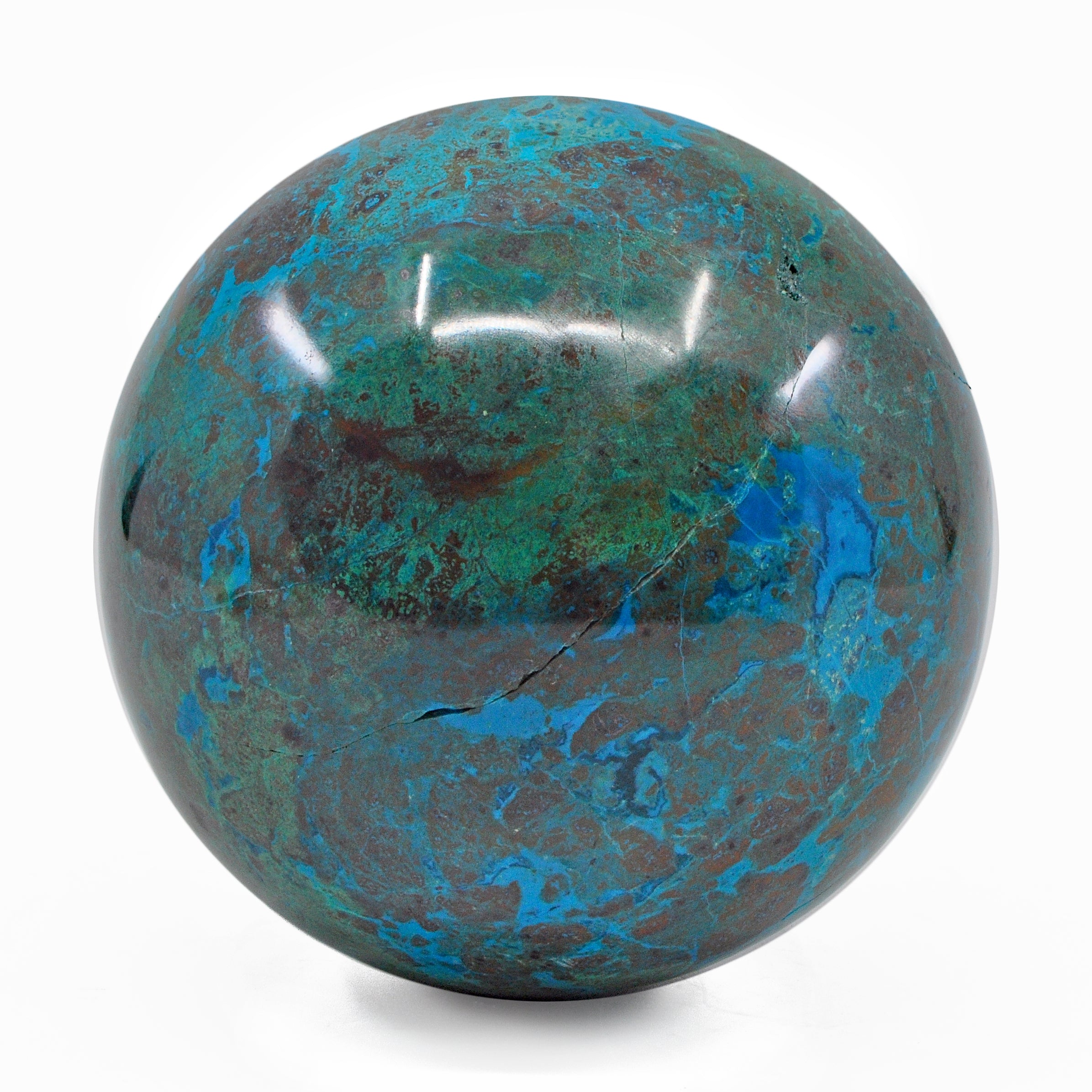 Chrysocholla with Malachite 3.69 inch 2.84 lbs Polished Crystal Sphere - FFL-071 - Crystalarium