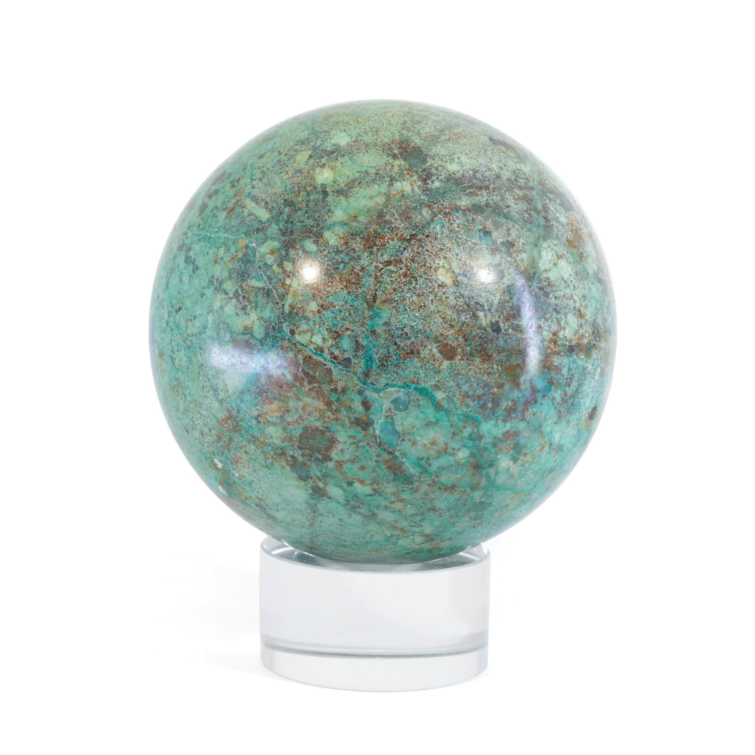 Chrysocolla 2.9 inch 1.35lb Polished Crystal Sphere - Arizona, USA - AAL-067 - Crystalarium