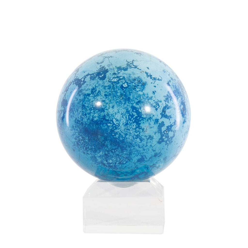 Chrysocolla, Shattuckite, and Smoky Quartz 2.5 inch .84lb Polished Crystal Sphere - Russia - KKL-011 - Crystalarium