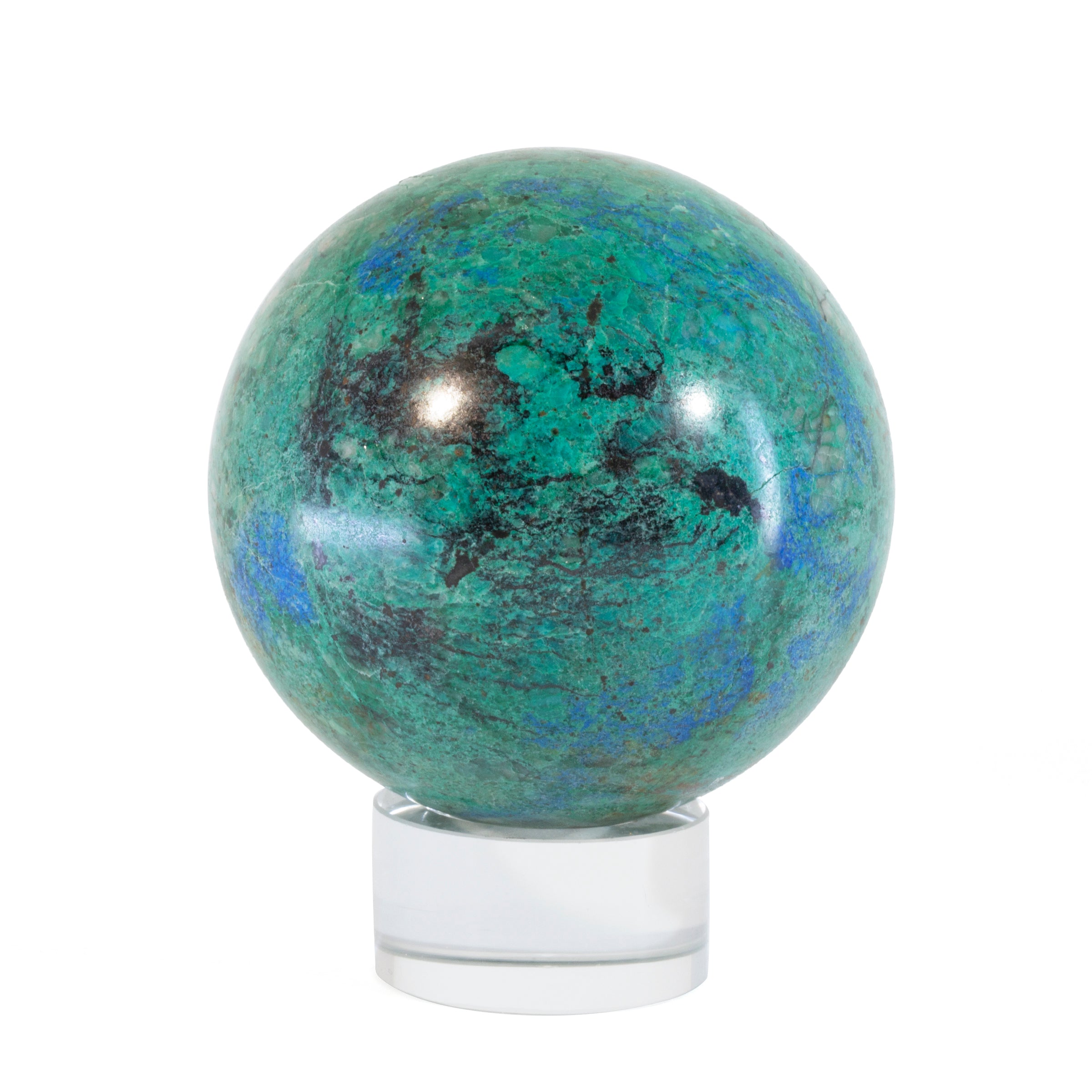 Chrysocolla 2.9 inch 1.35lb Polished Crystal Sphere - Arizona, USA - AAL-067 - Crystalarium