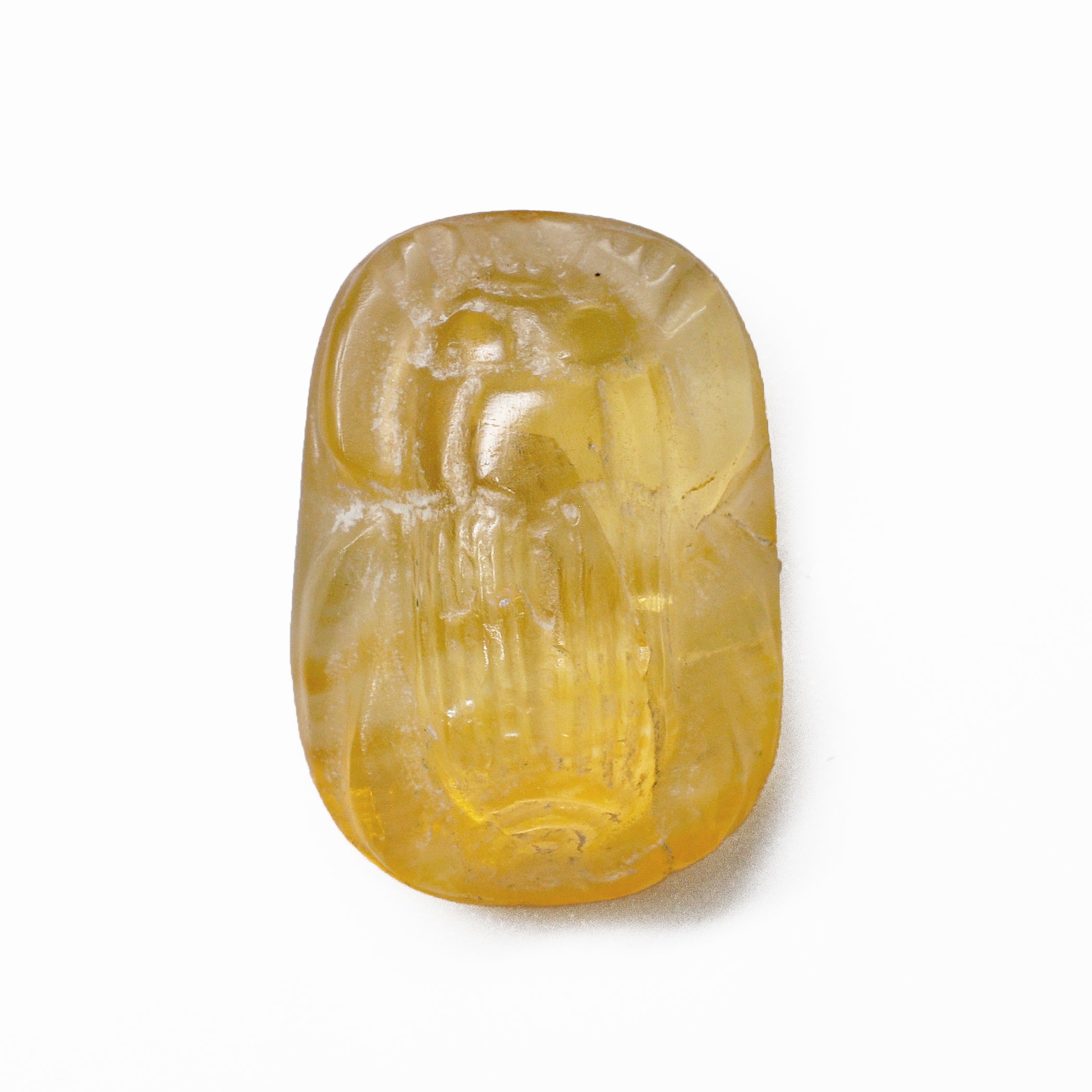 Citrine 17.76mm 10.5 ct Carved Gemstone Scarab - CCF-012 - Crystalarium