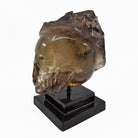 Smoky Citrine 6.0 inch 5.3 lbs Partial Carved Elestial Crystal Skull on Custom Metal Swivel Stand - Brazil - GGR-026 - Crystalarium