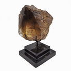 Smoky Citrine 6.0 inch 5.3 lbs Partial Carved Elestial Crystal Skull on Custom Metal Swivel Stand - Brazil - GGR-026 - Crystalarium