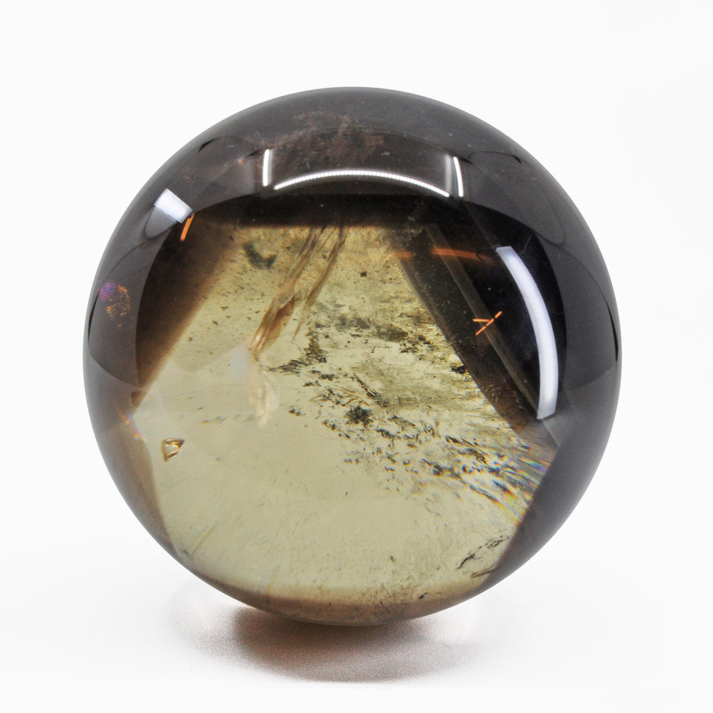 Citrine 4.46 inch 4.0 lbs Smokey Phantom Polished Crystal Sphere -Brazil - EEL-007 - Crystalarium