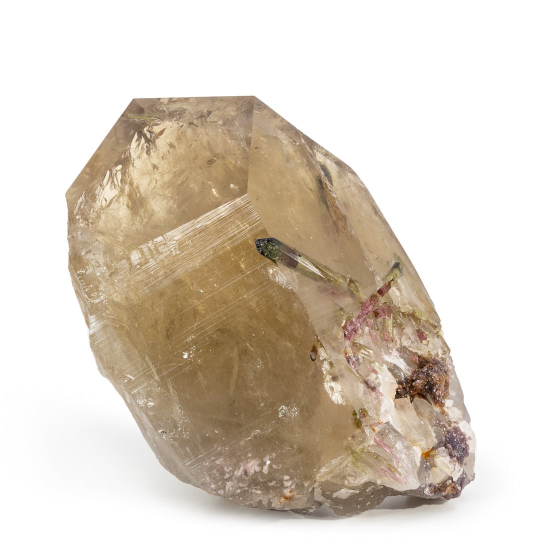 Citrine with Watermelon Tourmaline 9.5 Inch 21.7lb Natural Crystal Specimen - Brazil - JJX-396 - Crystalarium