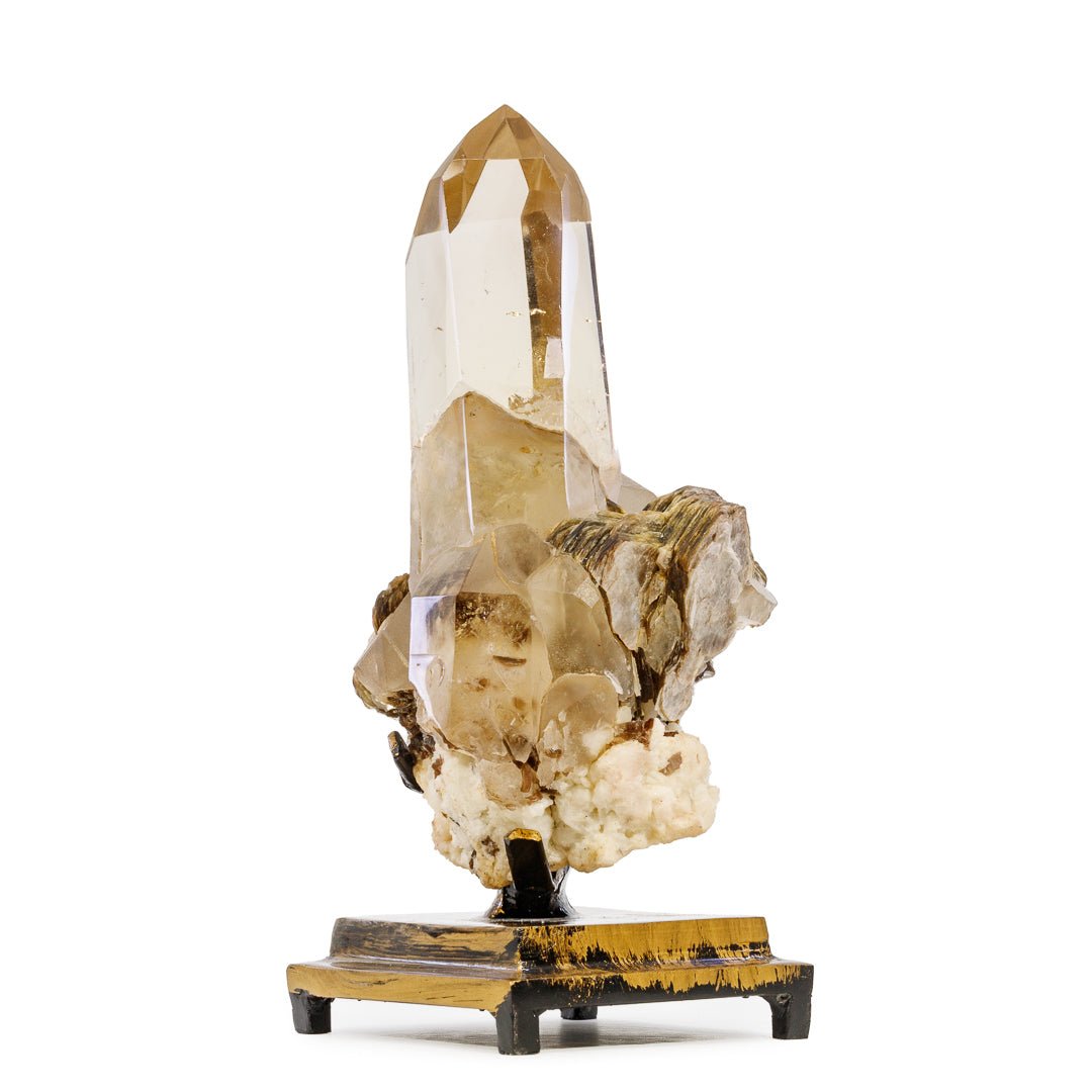 Citrine with Muscovite 9.2 Inch 3.95 lb Polished Crystal on Stand - Brazil - KKH-285 - Crystalarium