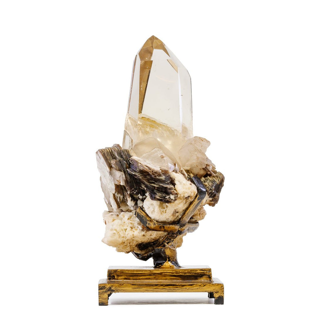 Citrine with Muscovite 9.2 Inch 3.95 lb Polished Crystal on Stand - Brazil - KKH-285 - Crystalarium