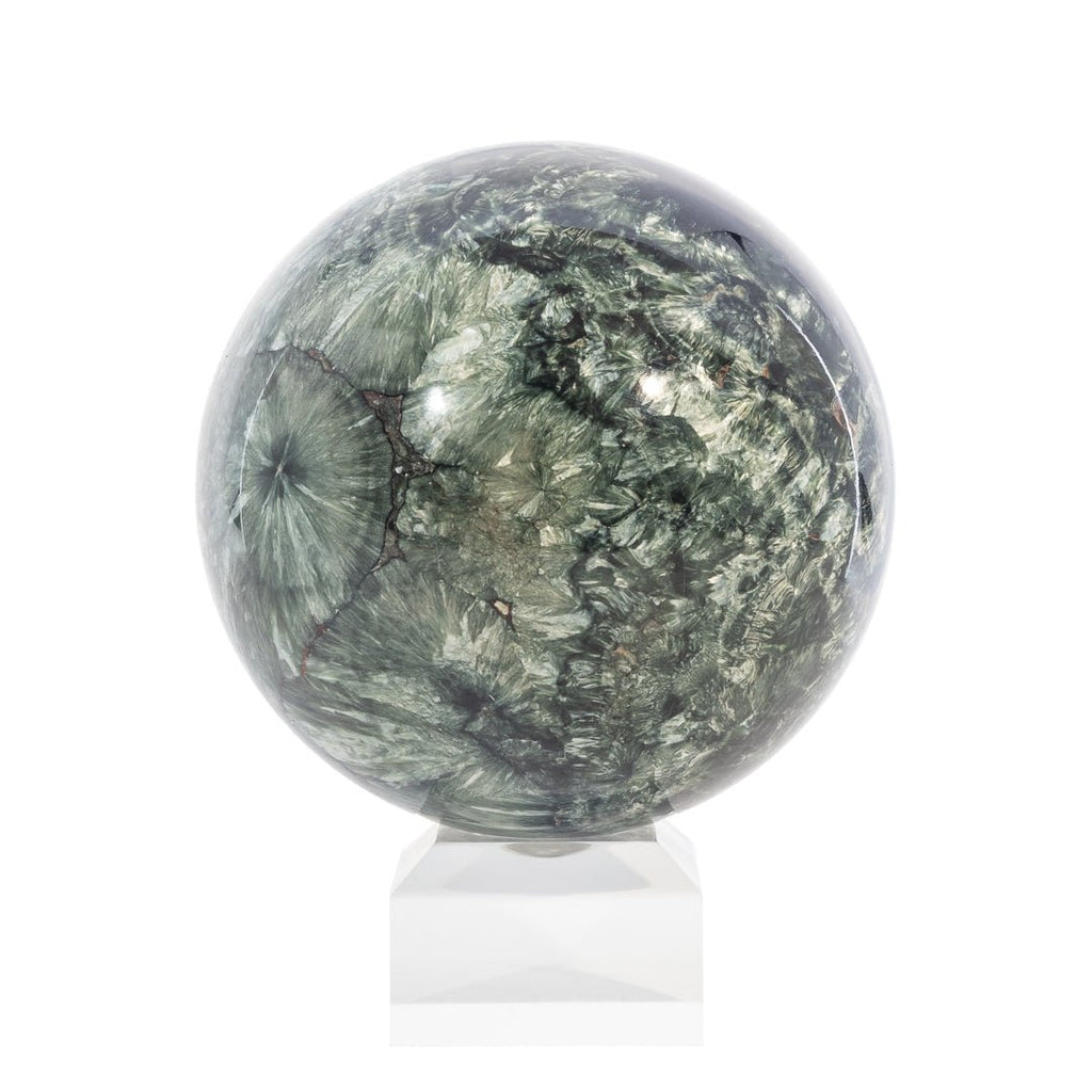 Clinochlore "Seraphinite" 3.3 inch 1.76 lb Polished Crystal Sphere - Russia - LLL-009 - Crystalarium