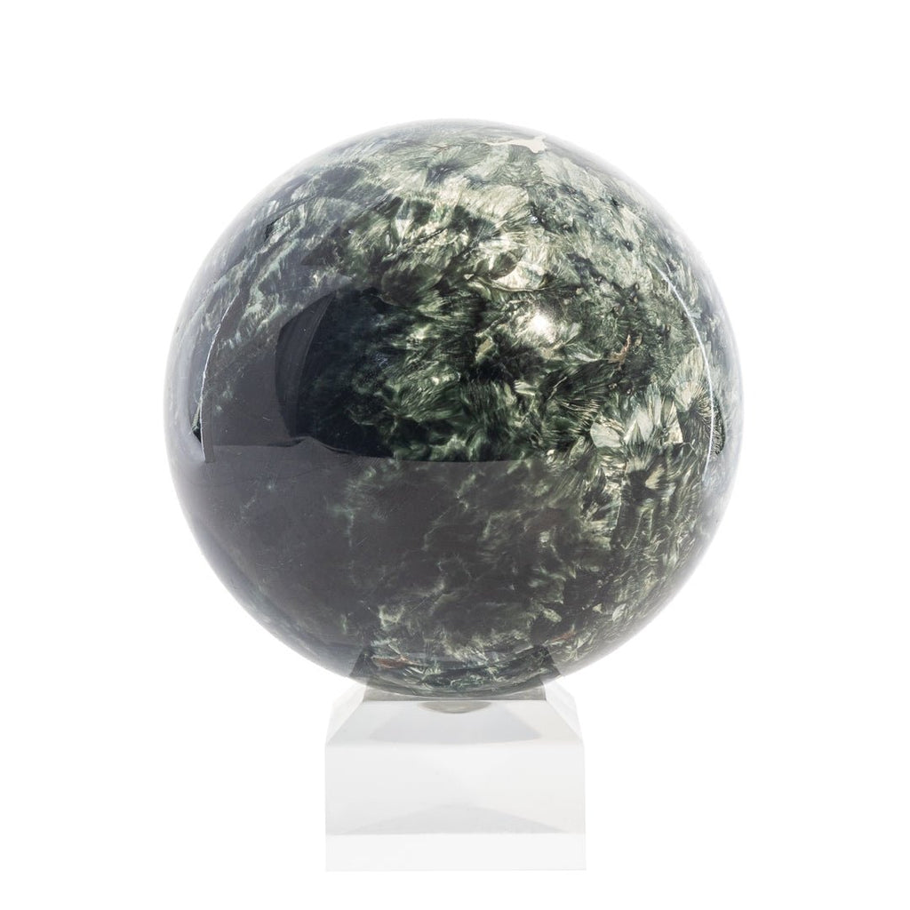 Clinochlore "Seraphinite" 3.3 inch 1.76 lb Polished Crystal Sphere - Russia - LLL-009 - Crystalarium