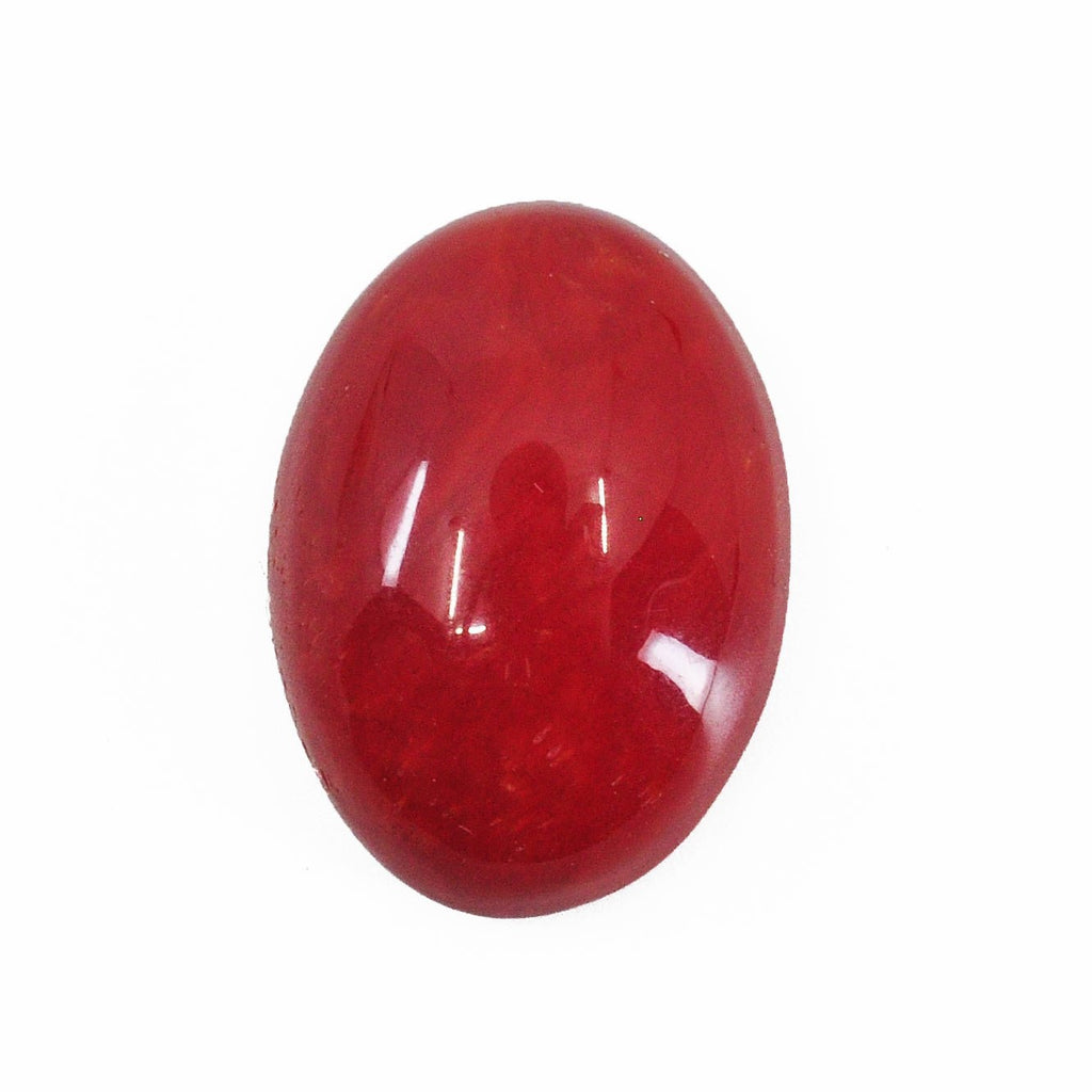 Red Coral 20.04 mm 15.28 carats Polished Oval Cabochon - Italy - EEV-047 - Crystalarium