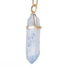 Dumortierite in Quartz 34.02 Carat Natural Crystal 14K Handcrafted Twist Pendant - JJO-097 - Crystalarium