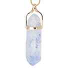 Dumortierite in Quartz 34.02 Carat Natural Crystal 14K Handcrafted Twist Pendant - JJO-097 - Crystalarium