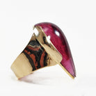 Rubelite Tourmaline Freeform Cabochon 22.75ct Handcrafted 14k Gold Ring - EEO-207 - Crystalarium