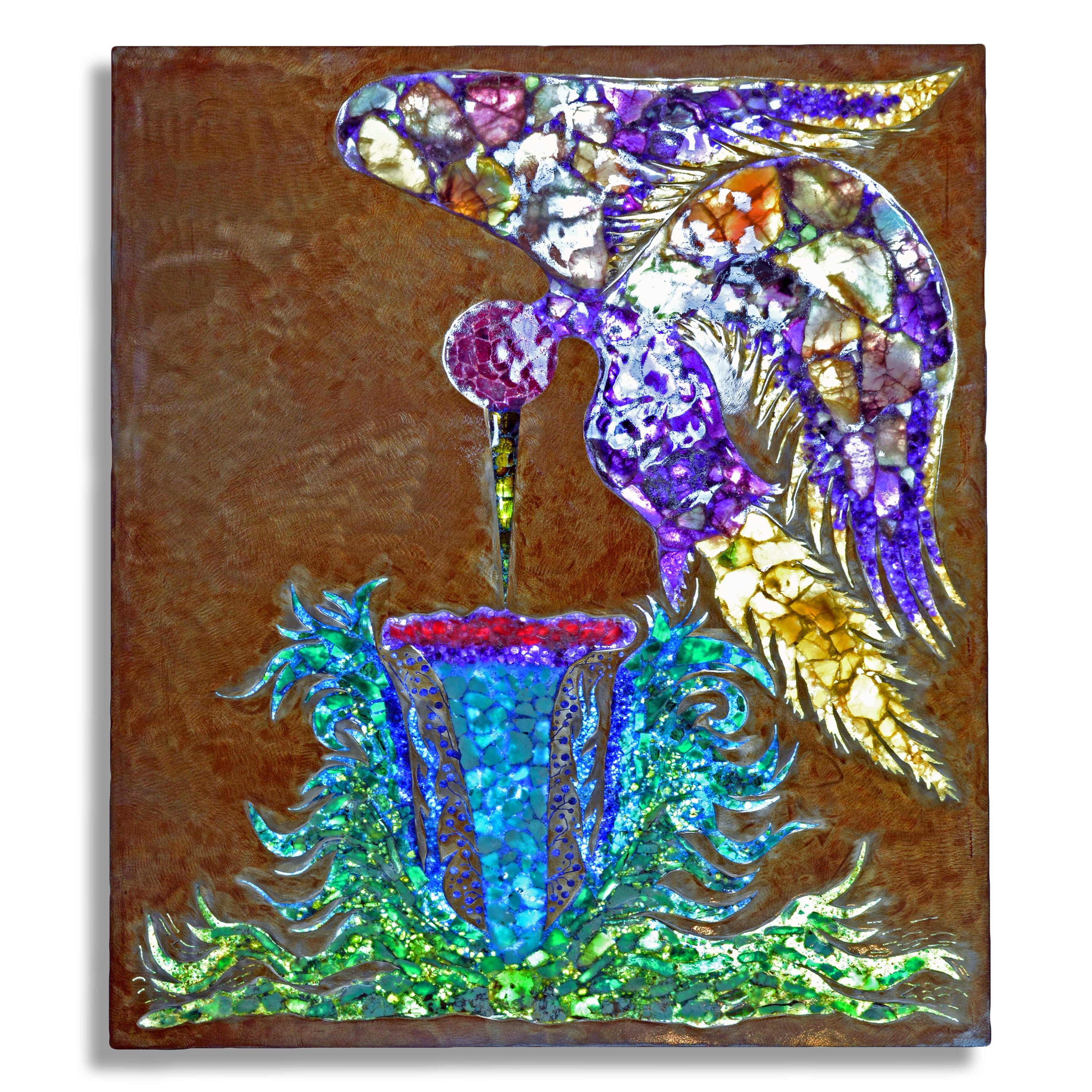 Gemstone Hummingbird Illuminated Light Panel - ZEE-017 - Crystalarium