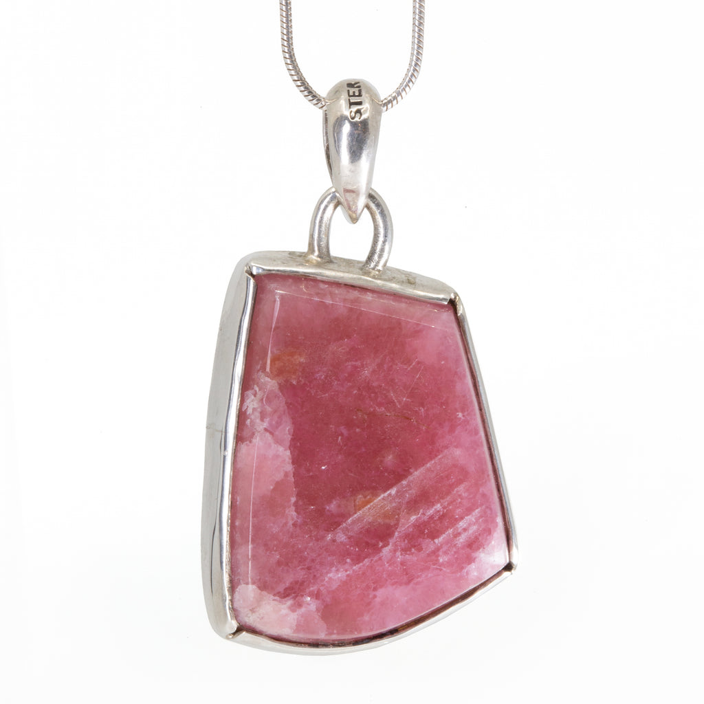 Rhodochrosite 37.03 ct Sterling Silver Handcrafted Pendant - EEO-075 - Crystalarium