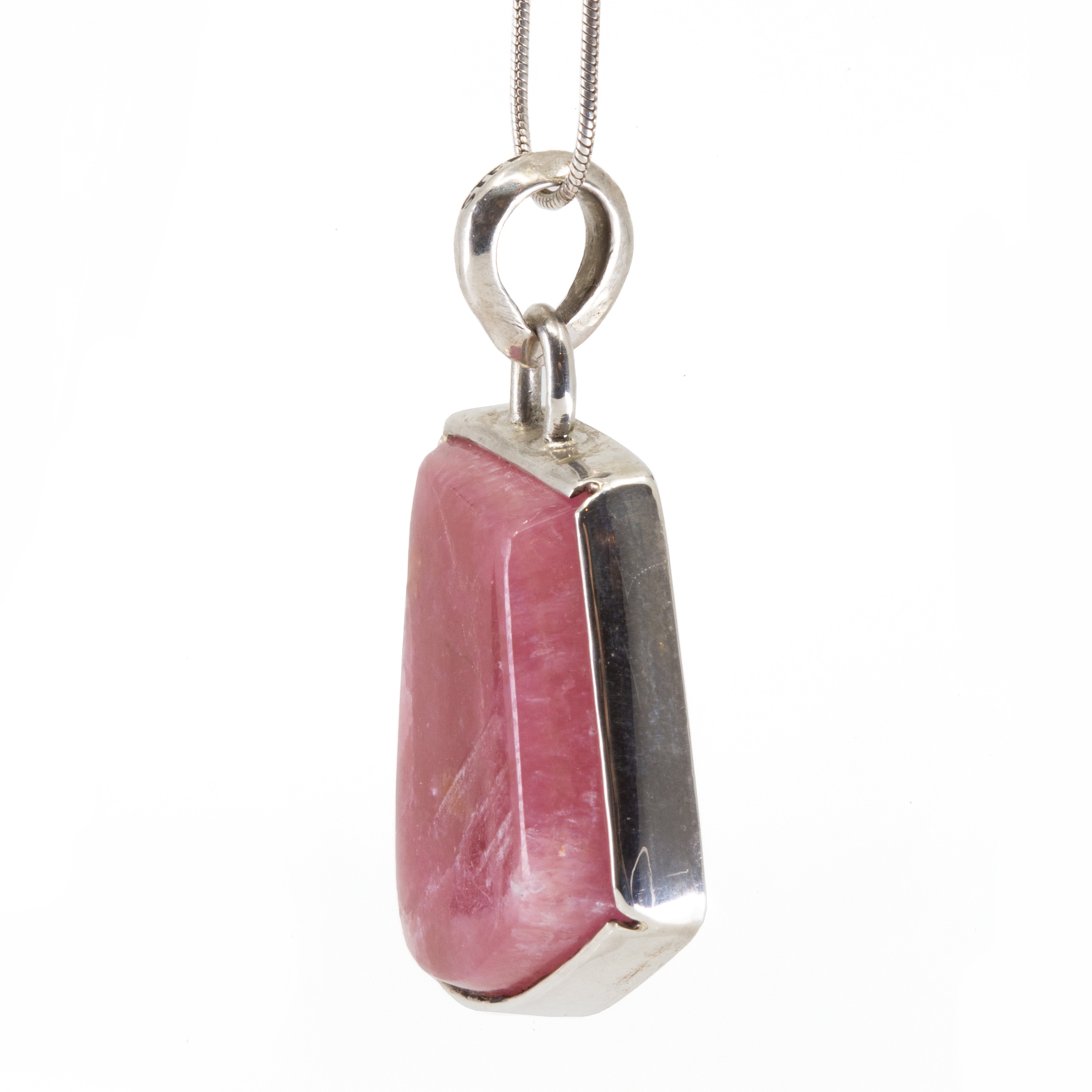 Rhodochrosite 37.03 ct Sterling Silver Handcrafted Pendant - EEO-075 - Crystalarium