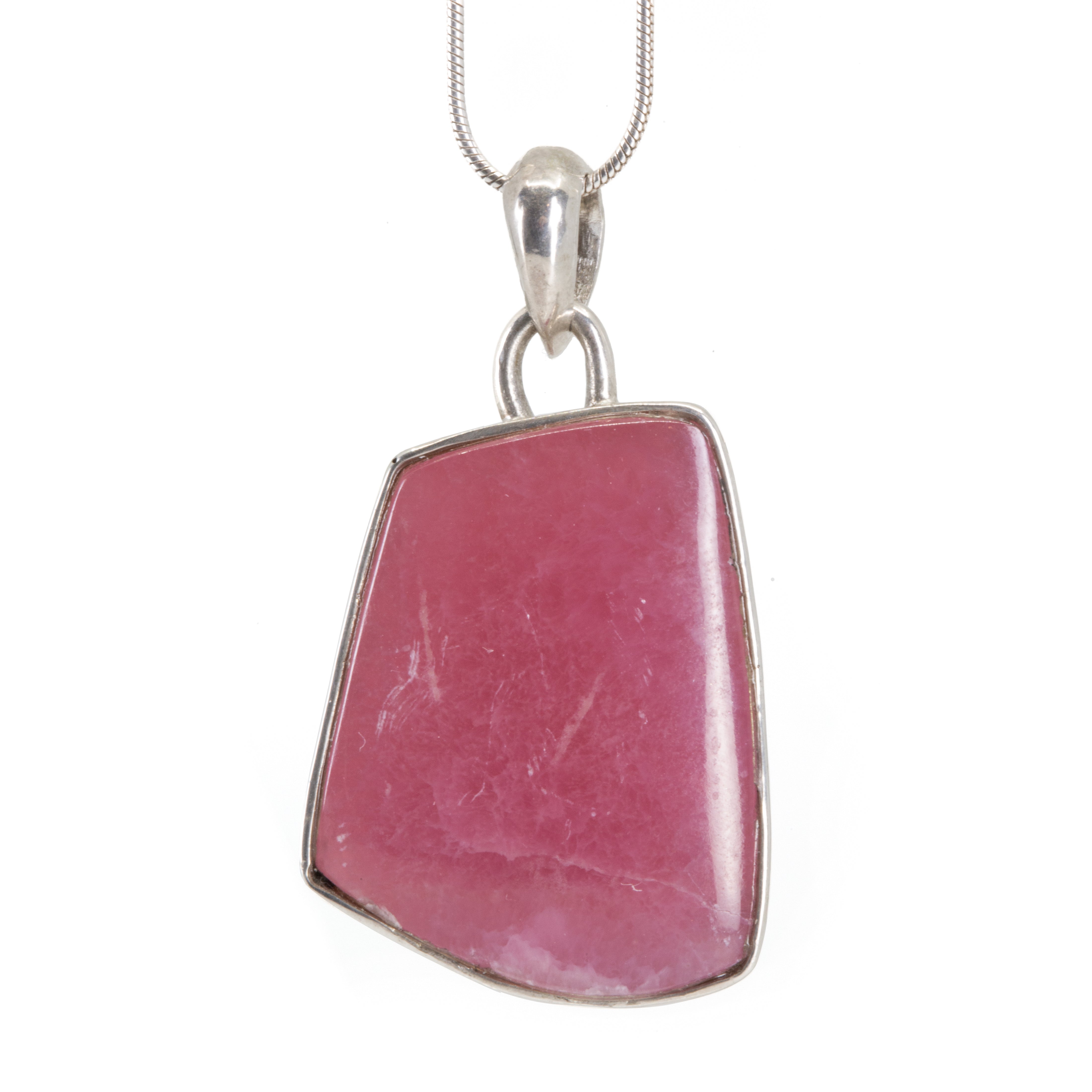 Rhodochrosite 37.03 ct Sterling Silver Handcrafted Pendant - EEO-075 - Crystalarium