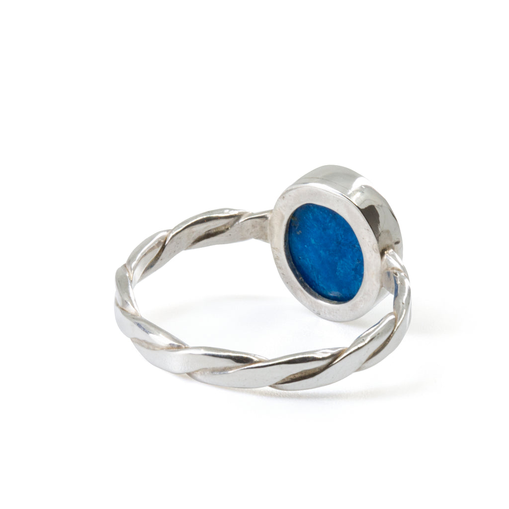 Cavansite 3.1ct Cabochon Handcrafted Sterling Silver Ring - EEO-185 - Crystalarium