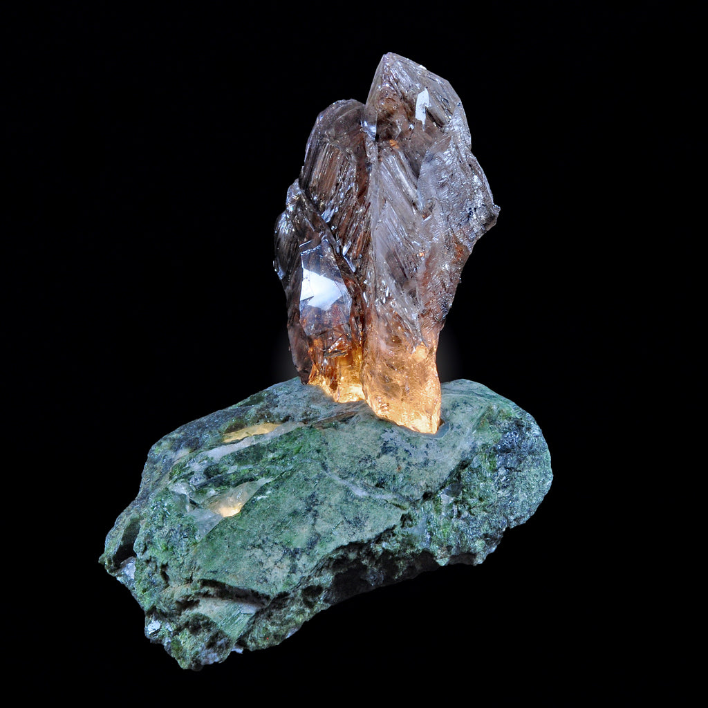 Elestial Quartz on Custom Fuchsite 9 inch 8.27 lbs Natural Crystal Lightbase - DDX-371 - Crystalarium
