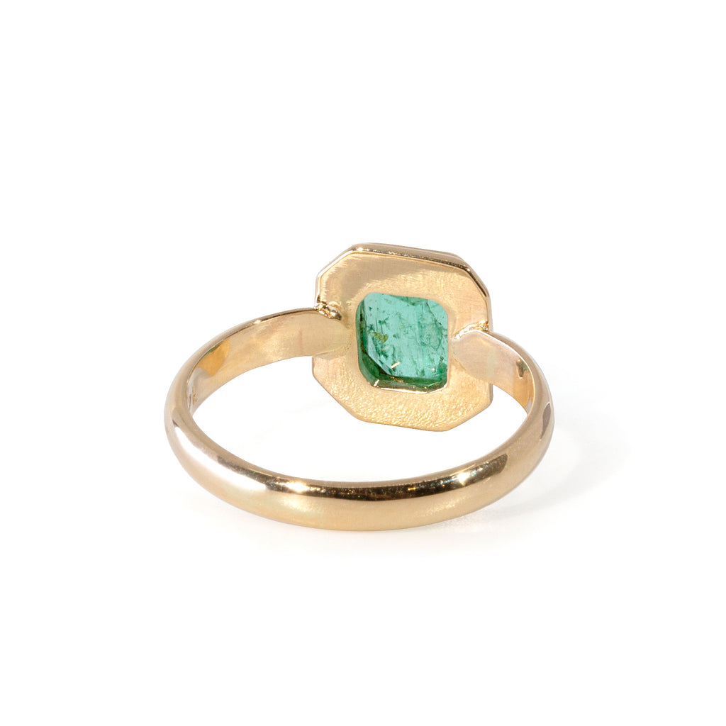 Emerald .99 carat Handcrafted 14k Ring - HHO-129 - Crystalarium