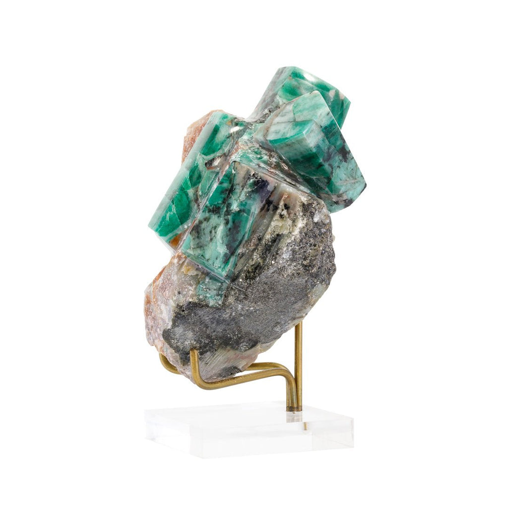Emerald 4.9 inch 1.86 lb Polished Crystals in Matrix - Brazil - DDH-087 - Crystalarium