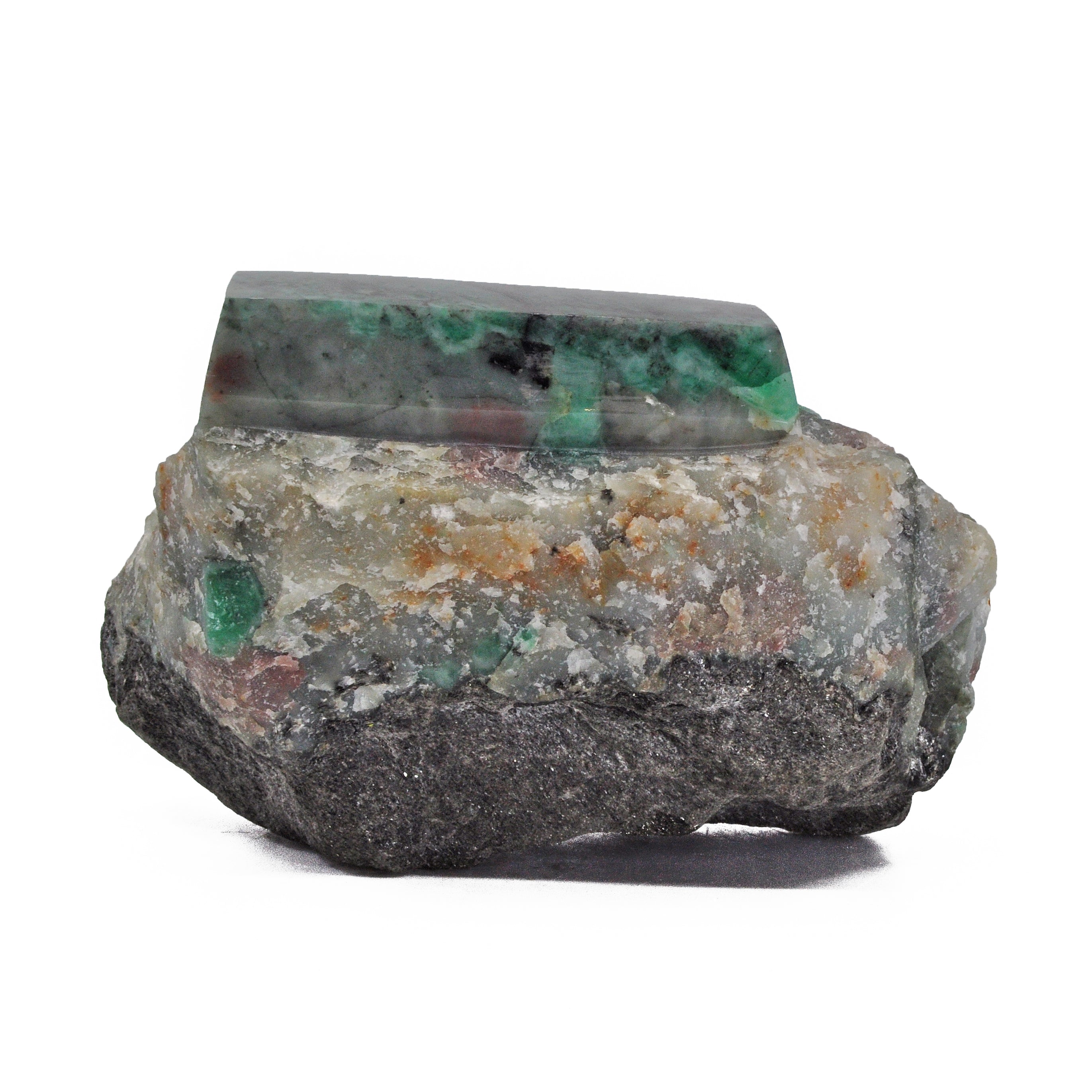 Emerald In Matrix 4.3 inch 1.72 lb Partial Polished Crystal Specimen - Brazil - BBH-026 - Crystalarium