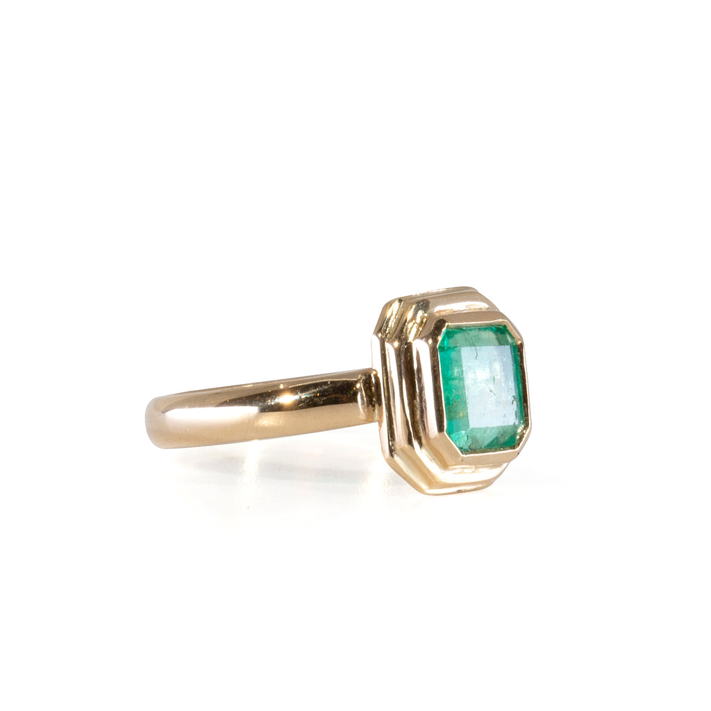 Emerald .99 carat Handcrafted 14k Ring - HHO-129 - Crystalarium