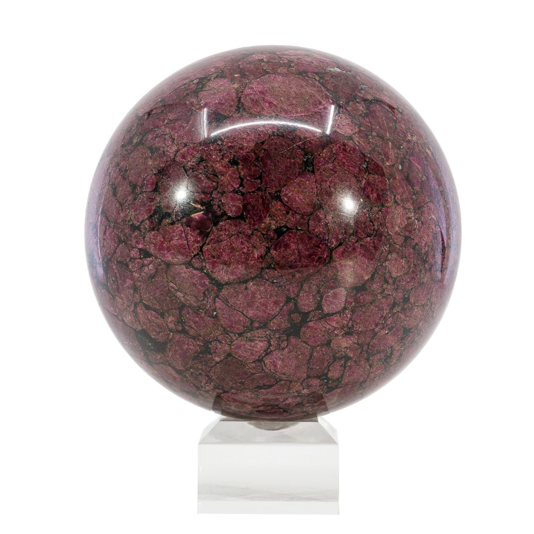 Eudialyte 3.9 Inch 3.39lb Polished Crystal Sphere - Russia - AAL-014 - Crystalarium