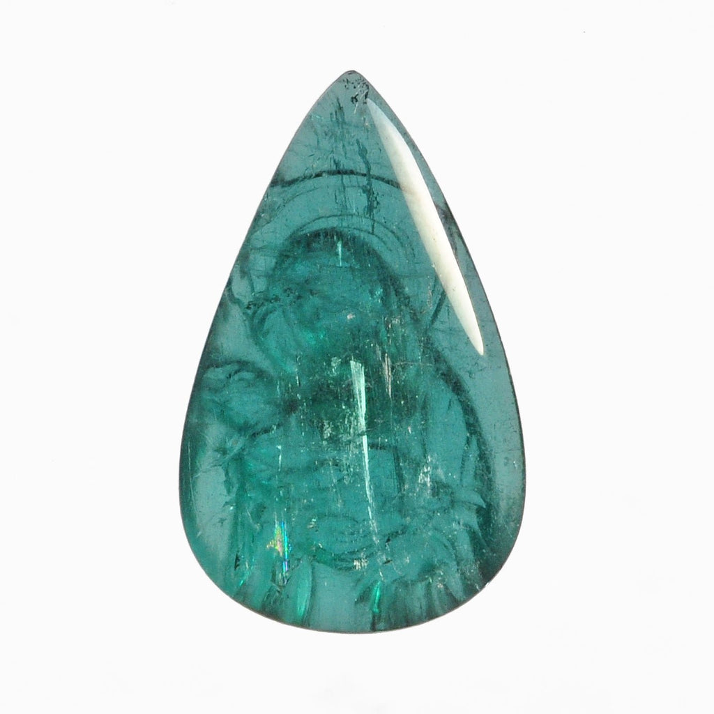 Blue-Green Tourmaline 26.59mm 24.0ct Natural Gemstone "Mary and Child" Carving - EEF-012 - Crystalarium