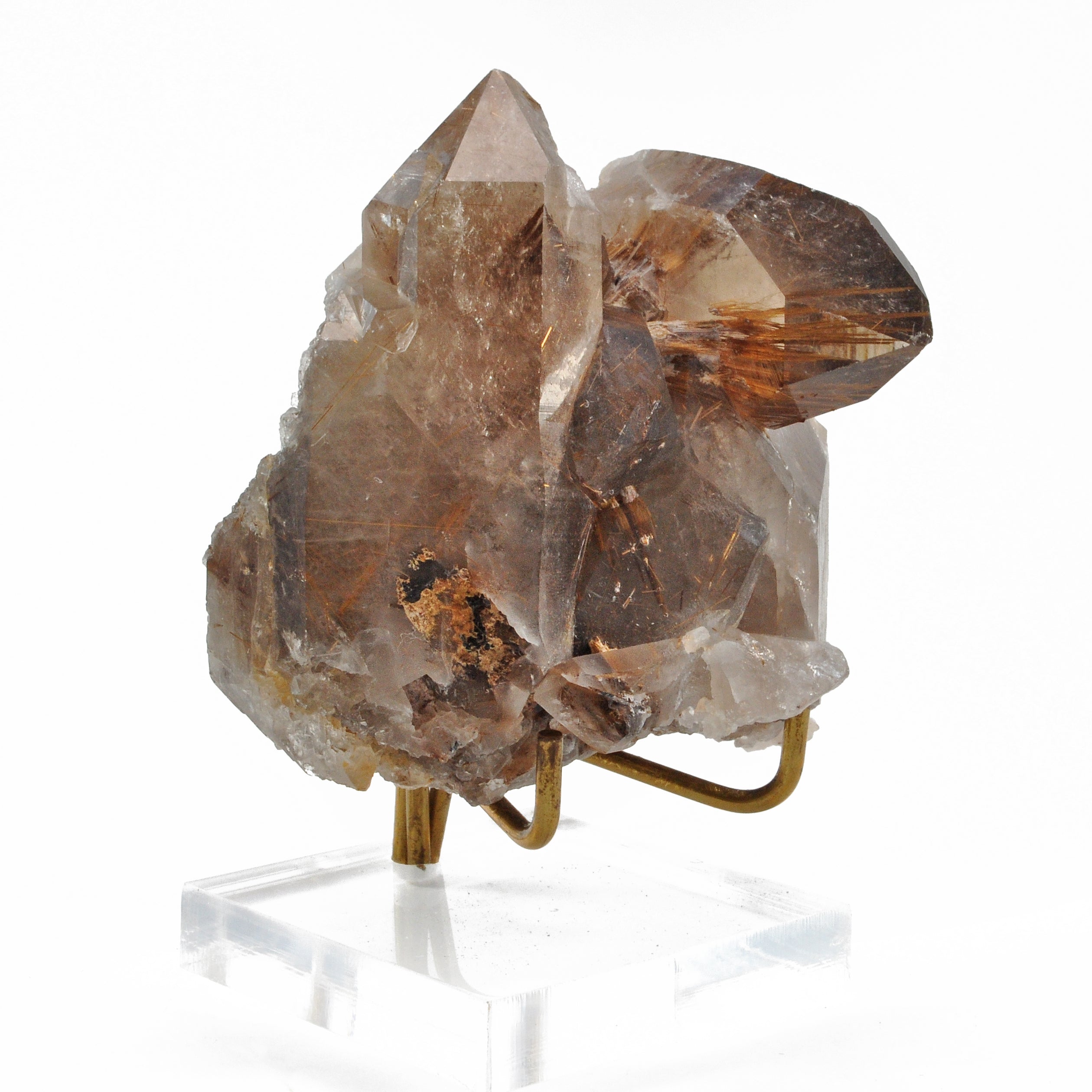 Rutilated Smoky Quartz 4.1 inch 1.1 lbs Natural Crystal Cluster - Brazil - FFX-068 - Crystalarium