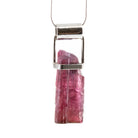 Rubelite Tourmaline 24.65ct Handcrafted Sterling Silver Tube Pendant - FFO-010 - Crystalarium