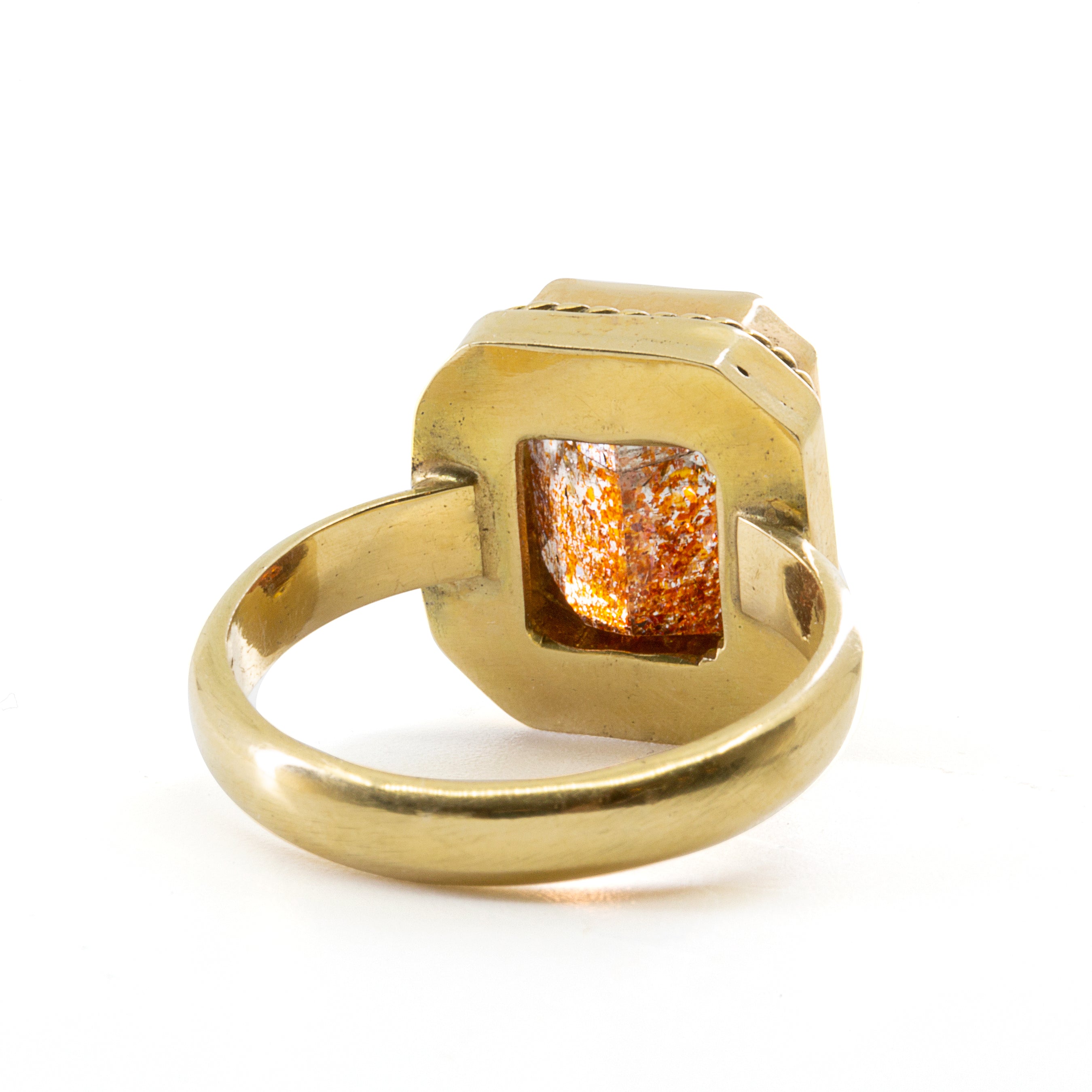 Tanzanian Sunstone 6 carat Handcrafted 14k Faceted Gemstone Ring - FFO-171 - Crystalarium