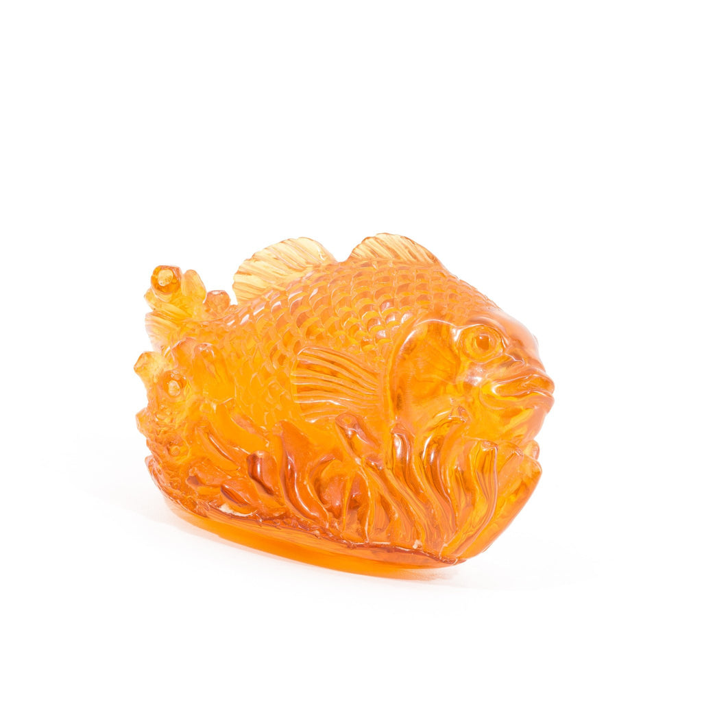 Amber Fish 46.15mm 84.84 Carat Handcrafted Gemstone Carving - JTCON-005 - Crystalarium